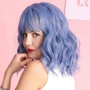 Never Worn Purple Short Wig With Bangs